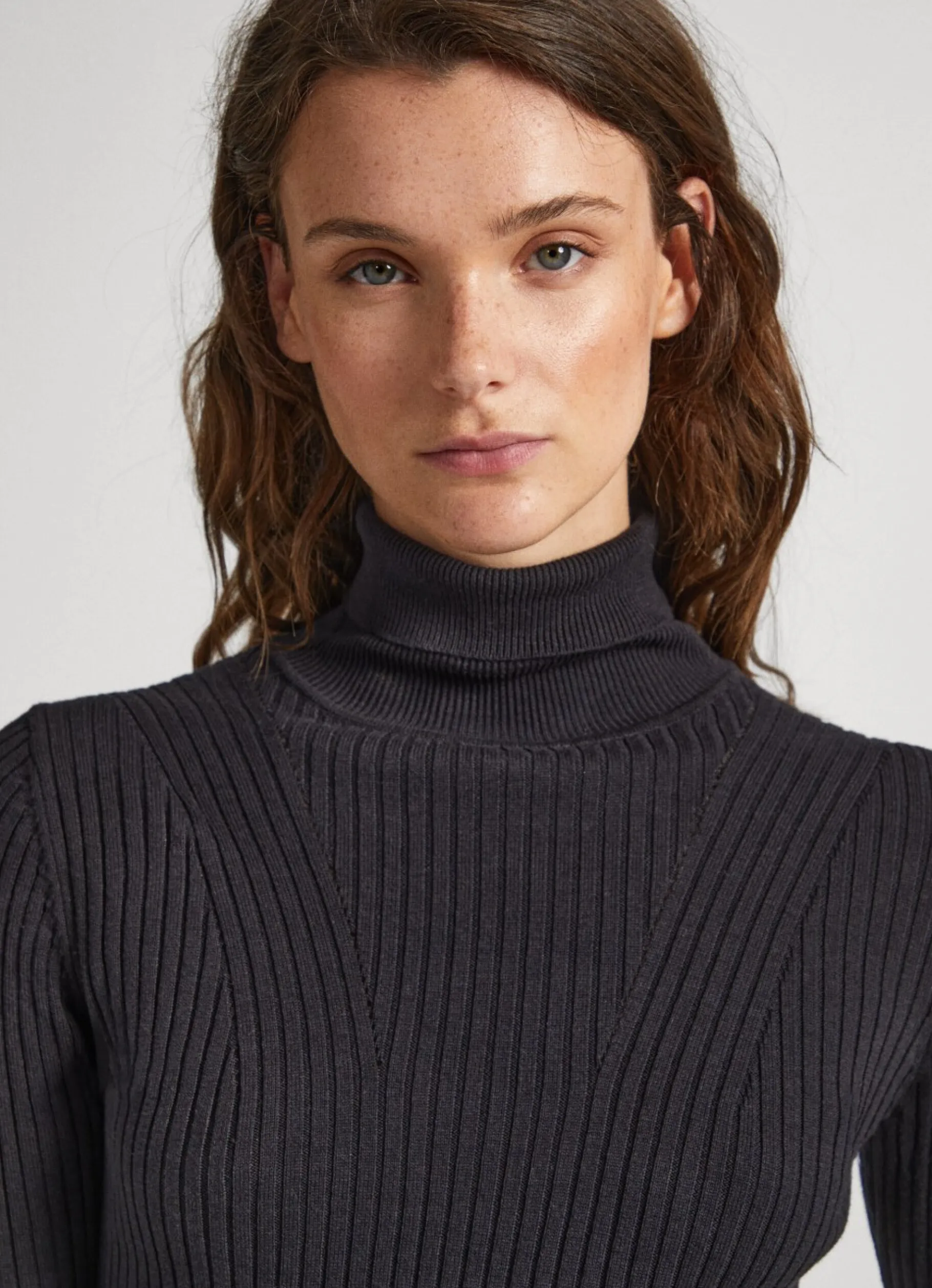 Women Pepe Jeans High Neck Ribbed Knit