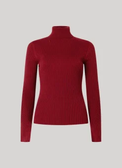 Women Pepe Jeans High Neck Ribbed Knit