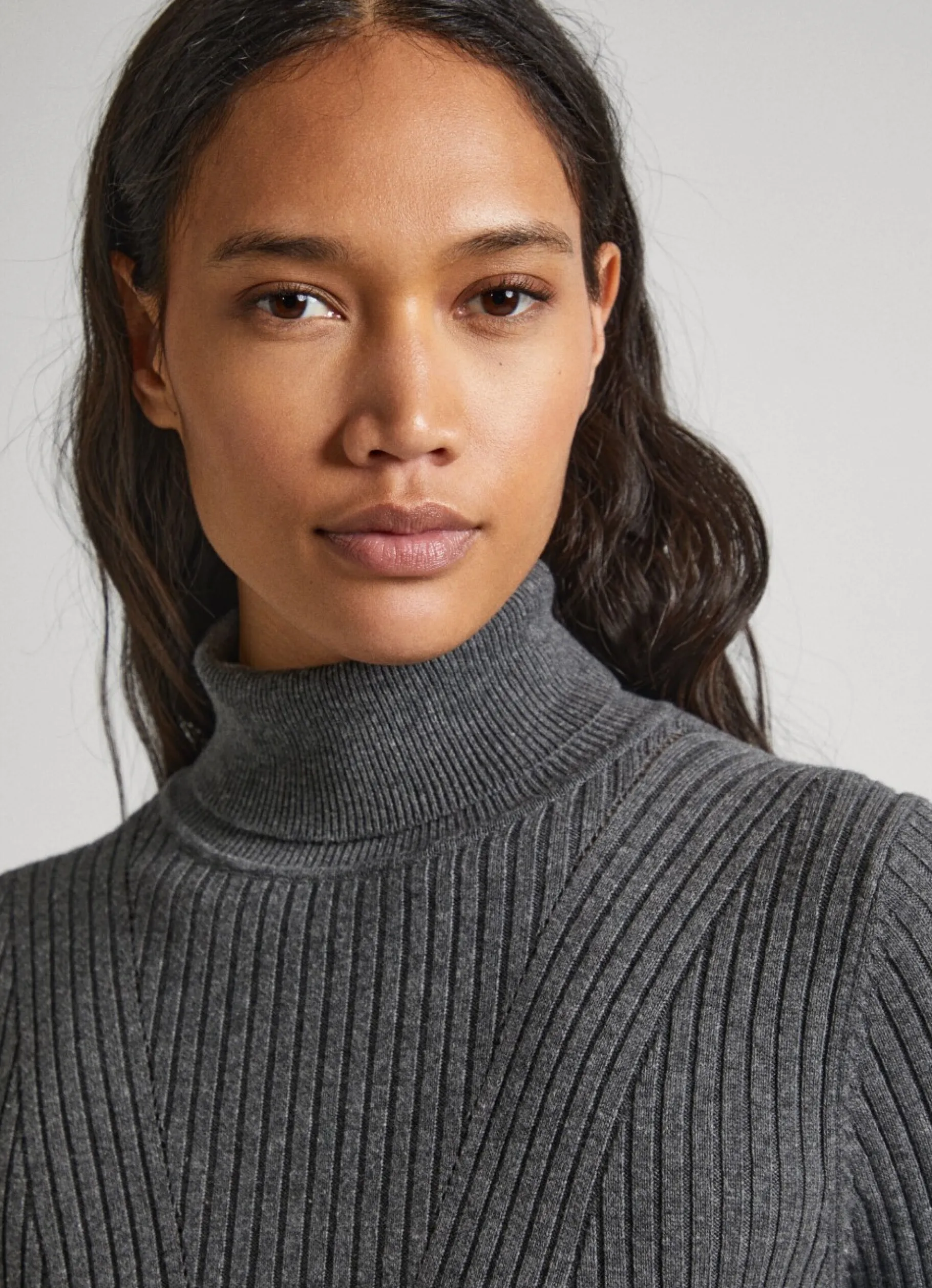 Women Pepe Jeans High Neck Ribbed Knit