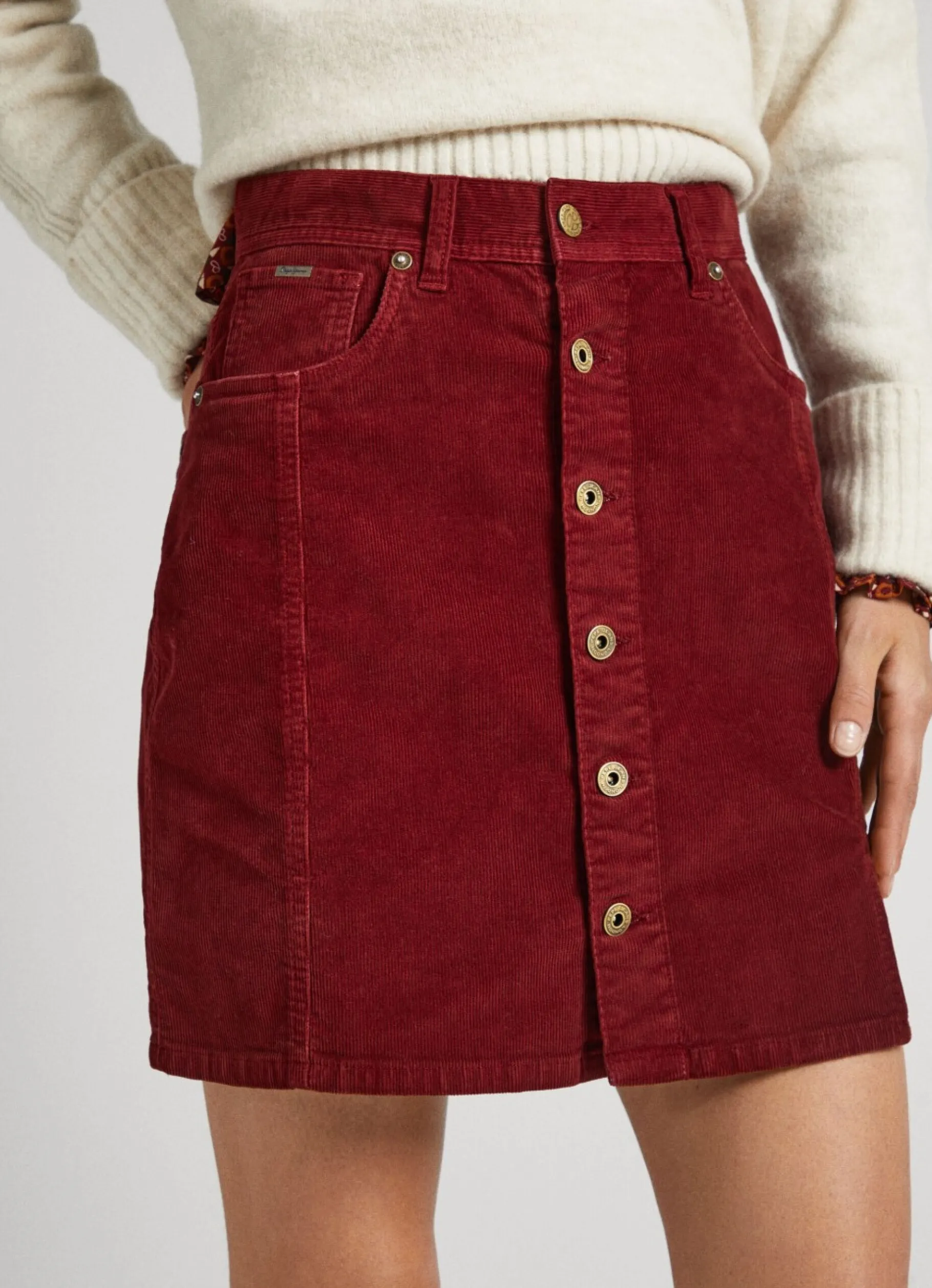 Women Pepe Jeans High Waist Corduroy Skirt