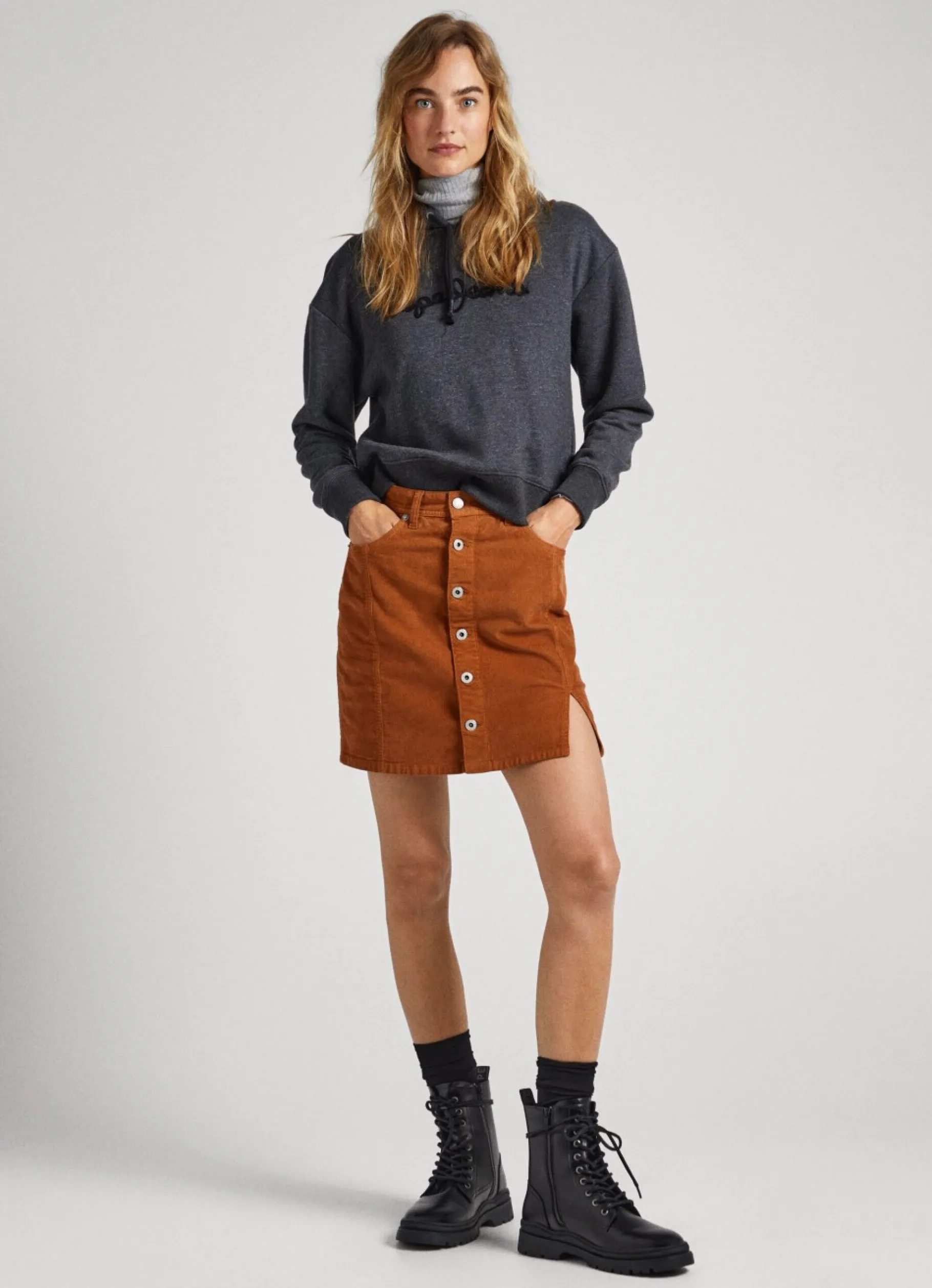 Women Pepe Jeans High Waist Corduroy Skirt