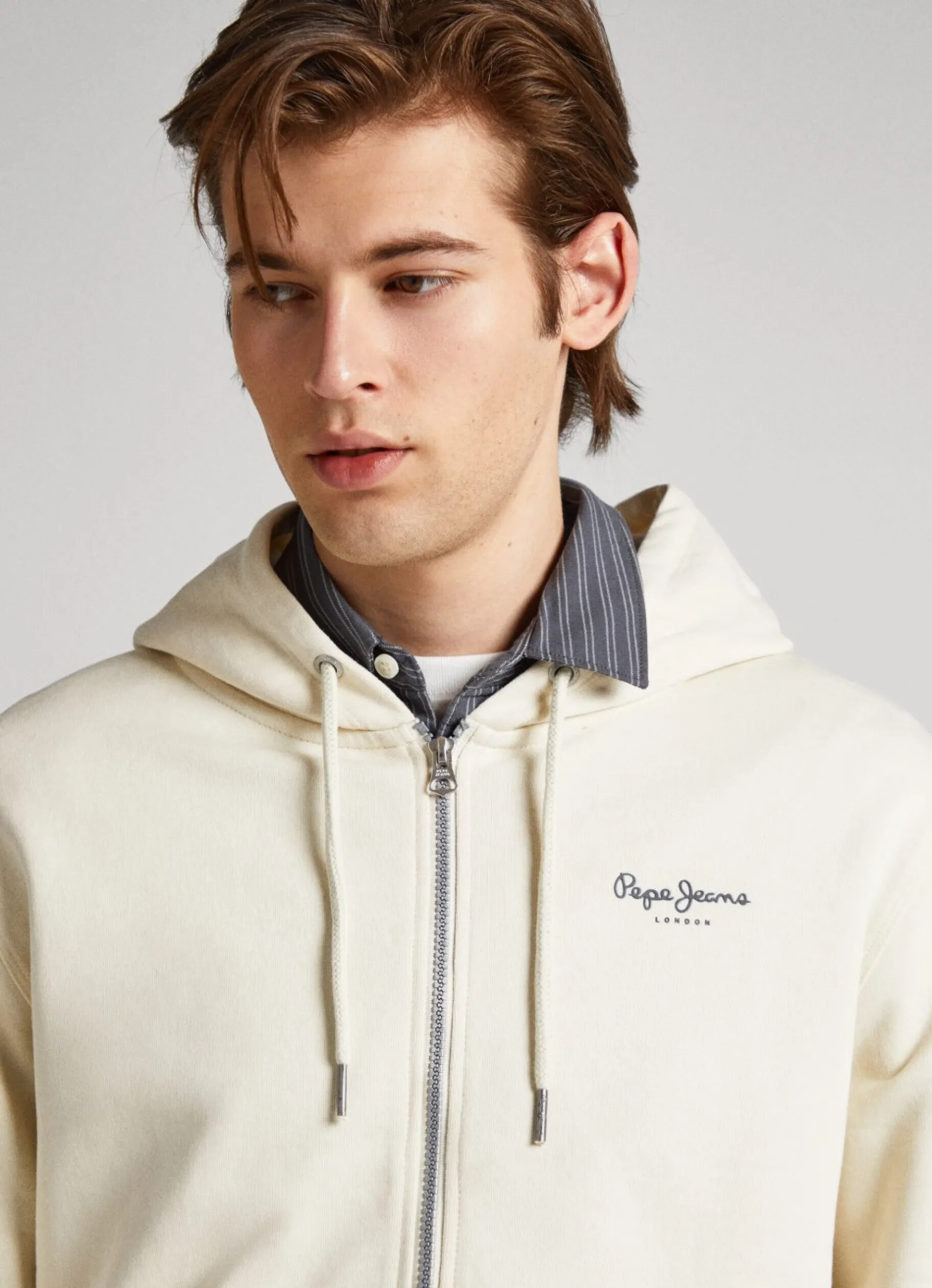 Men Pepe Jeans Hooded And Zipped Sweatshirt