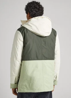 Men Pepe Jeans Hooded Colour Block Parka
