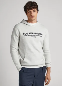 Men Pepe Jeans Hooded Cotton Sweatshirt