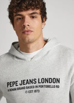 Men Pepe Jeans Hooded Cotton Sweatshirt