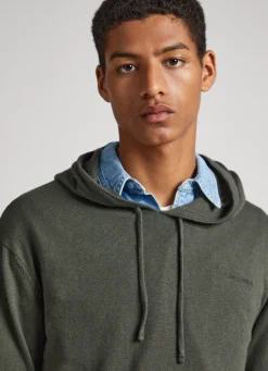 Men Pepe Jeans Hooded Cotton Sweatshirt