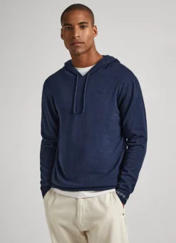 Men Pepe Jeans Hooded Cotton Sweatshirt