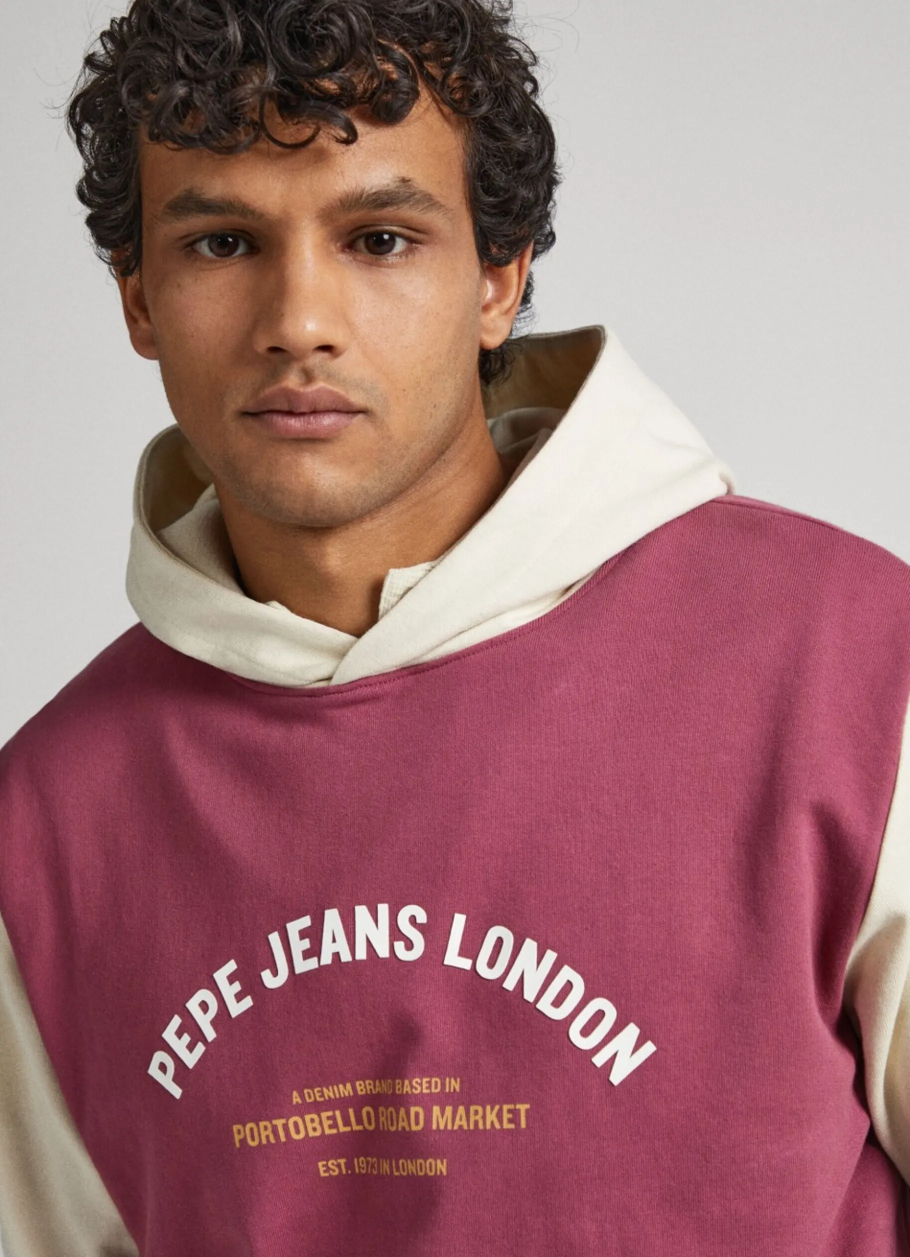 Men Pepe Jeans Hooded Cotton Sweatshirt