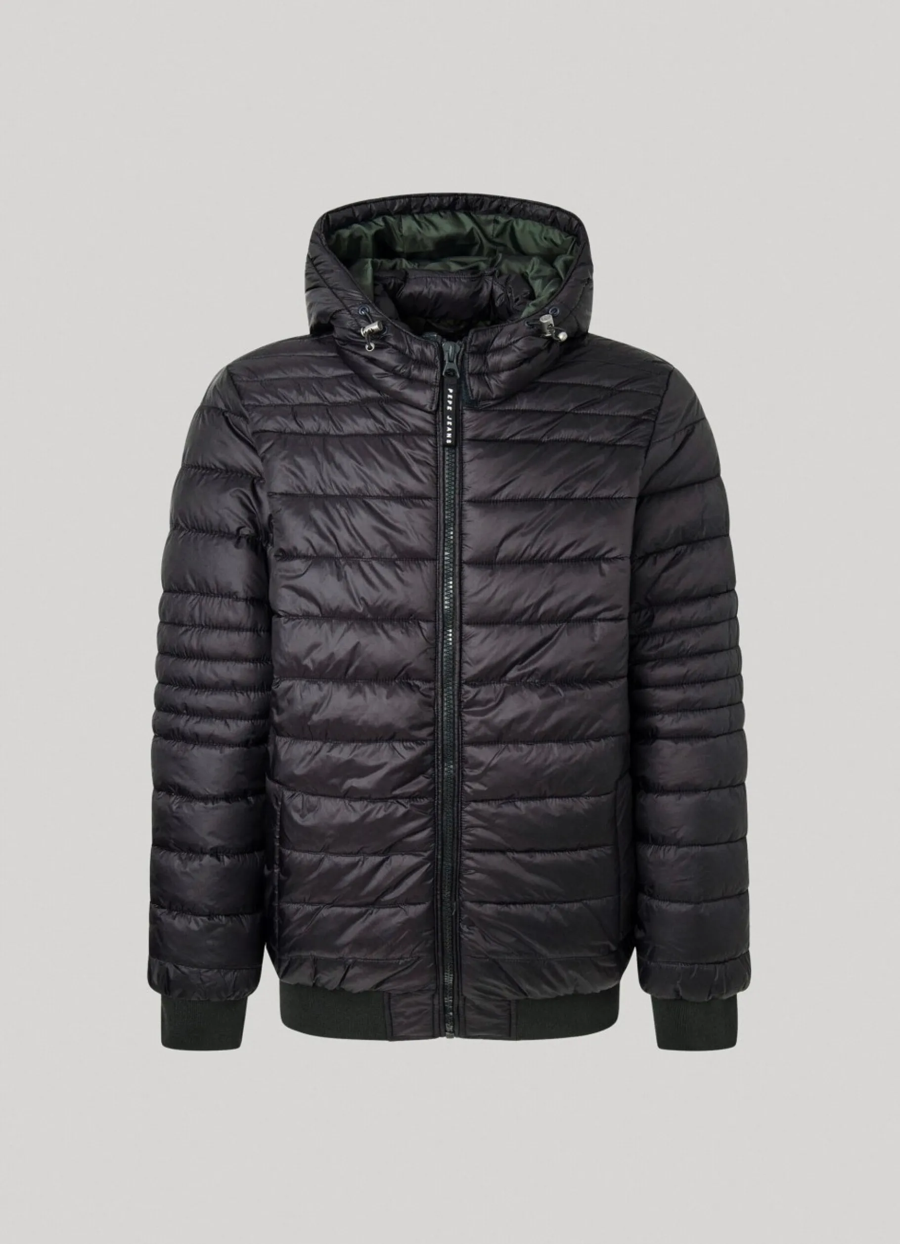 Men Pepe Jeans Hooded Nylon Puffer Jacket