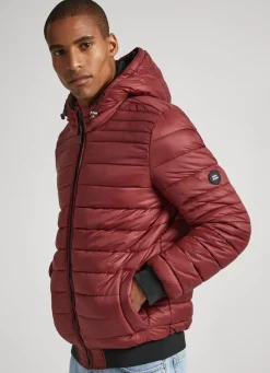 Men Pepe Jeans Hooded Nylon Puffer Jacket