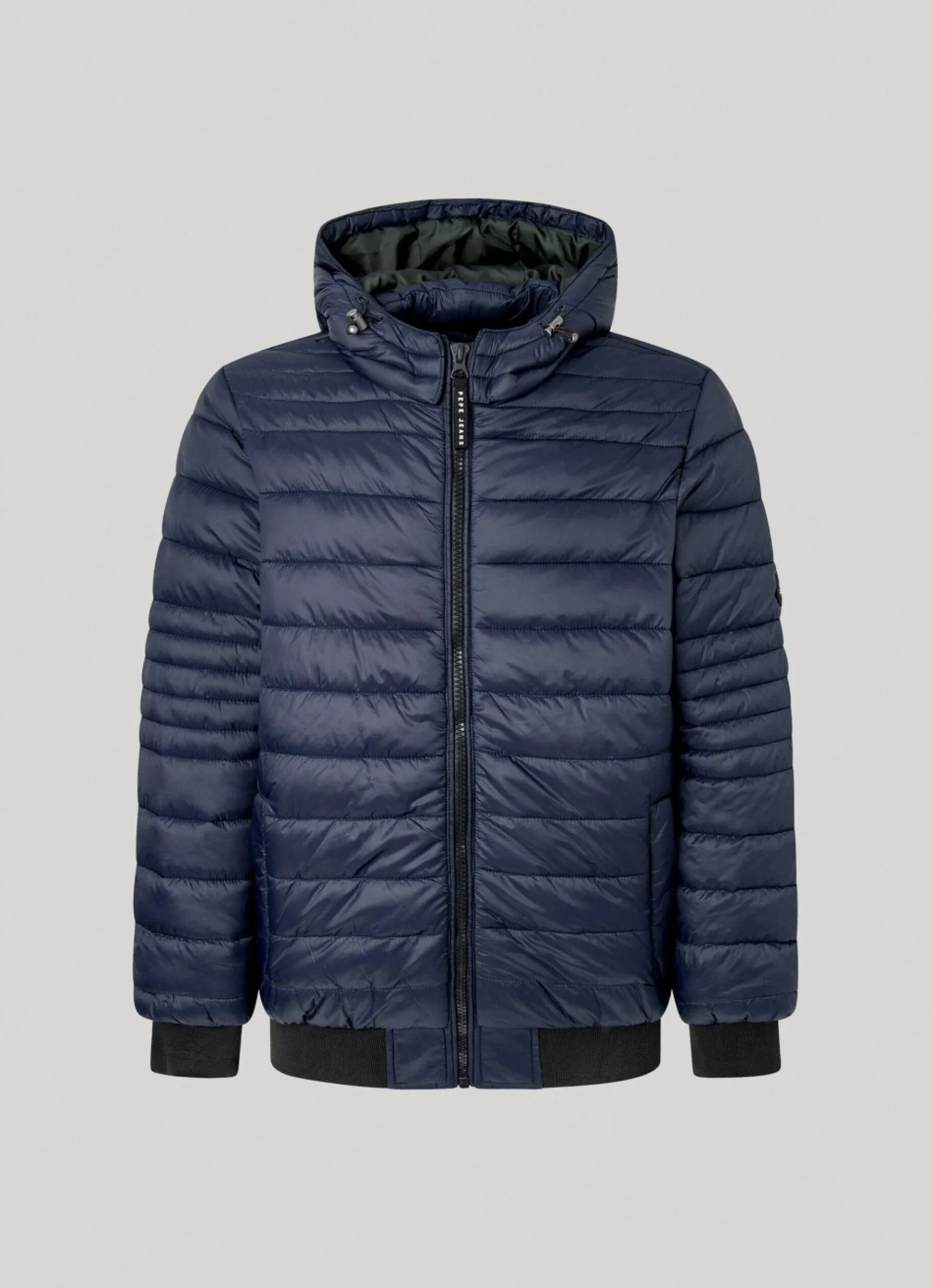 Men Pepe Jeans Hooded Nylon Puffer Jacket