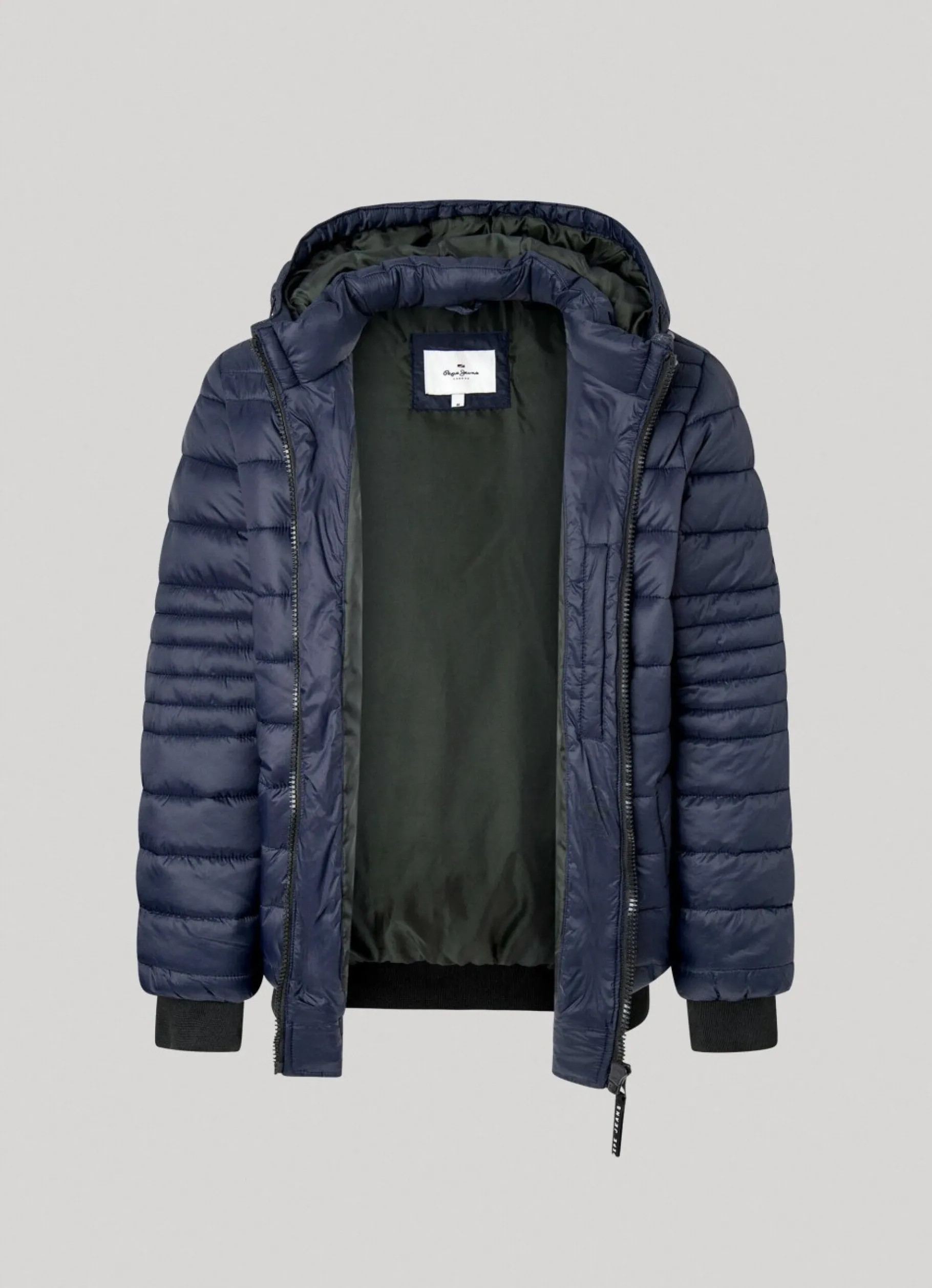 Men Pepe Jeans Hooded Nylon Puffer Jacket