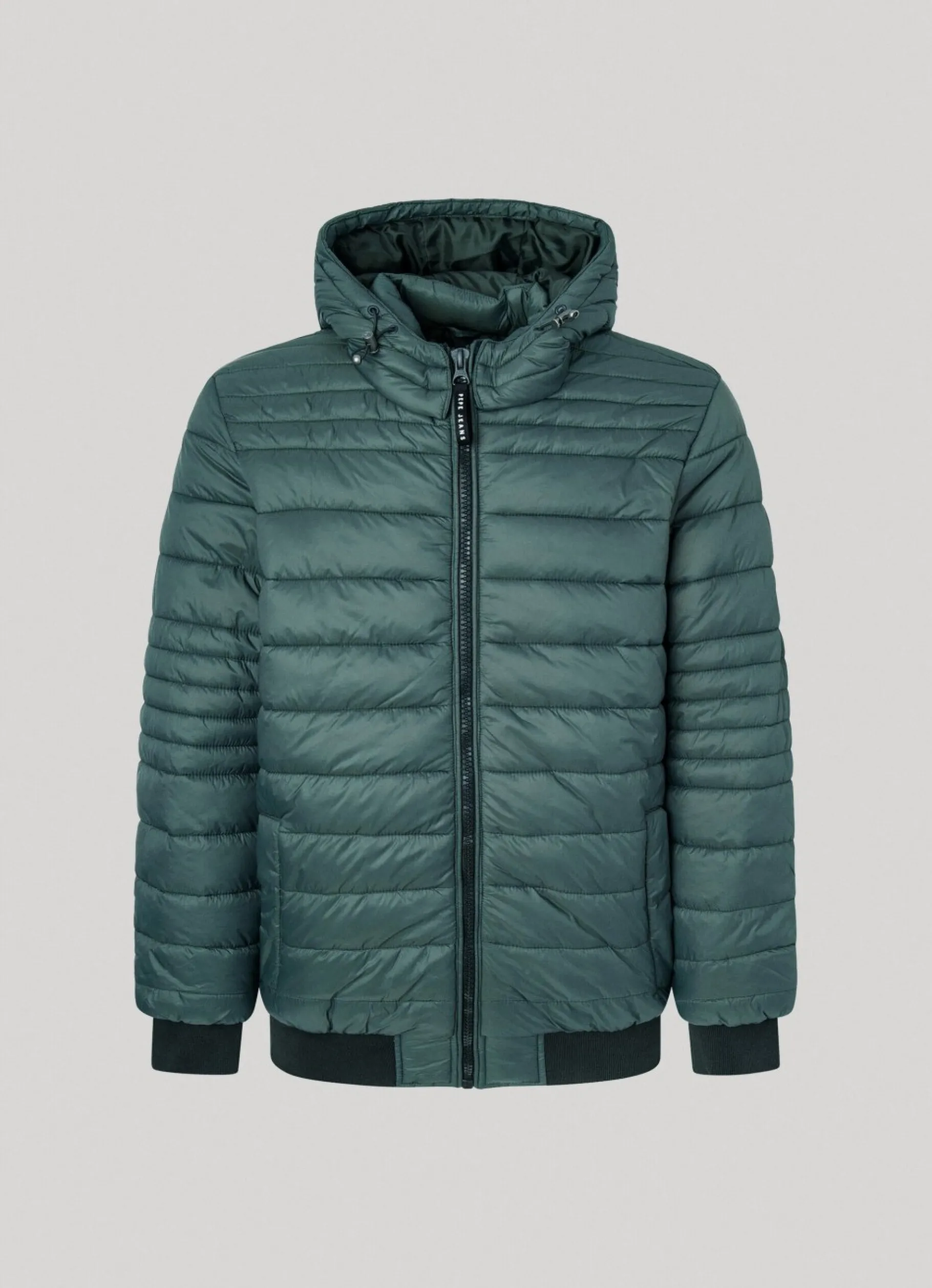Men Pepe Jeans Hooded Nylon Puffer Jacket