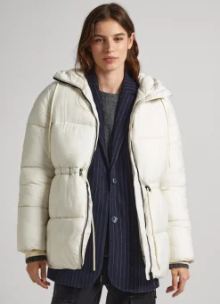 Women Pepe Jeans Hooded Puffer Jacket