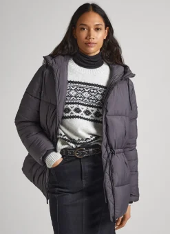 Women Pepe Jeans Hooded Puffer Jacket