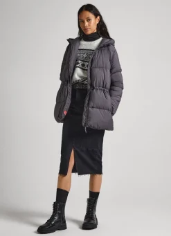 Women Pepe Jeans Hooded Puffer Jacket
