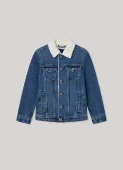 Boy Pepe Jeans Jacket W/ Sheepskin Lining