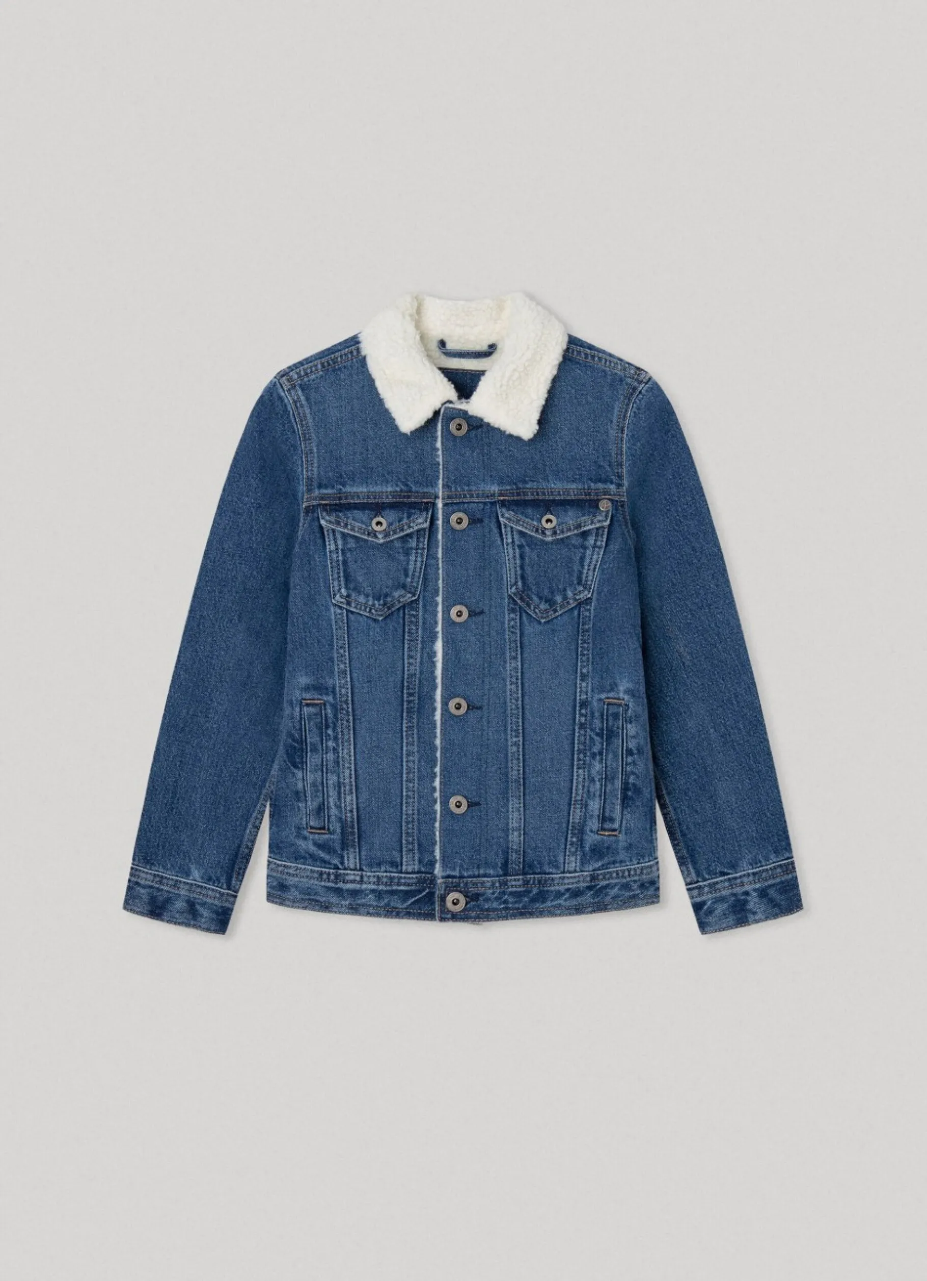Boy Pepe Jeans Jacket W/ Sheepskin Lining
