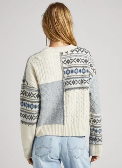 Women Pepe Jeans Jacquard Patchwork Knit