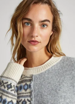 Women Pepe Jeans Jacquard Patchwork Knit