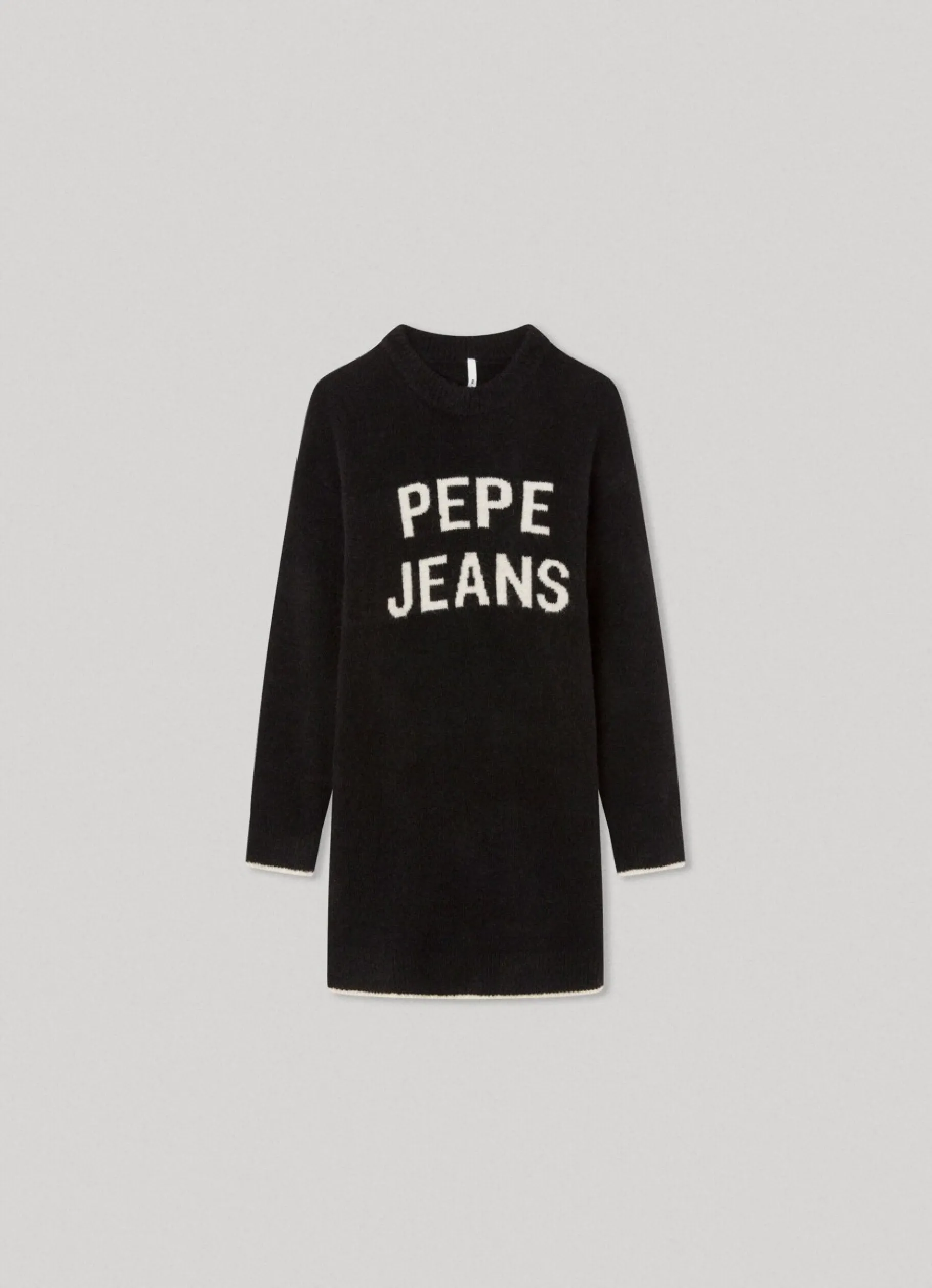 Girl Pepe Jeans Knit Dress With Embroidered Logo