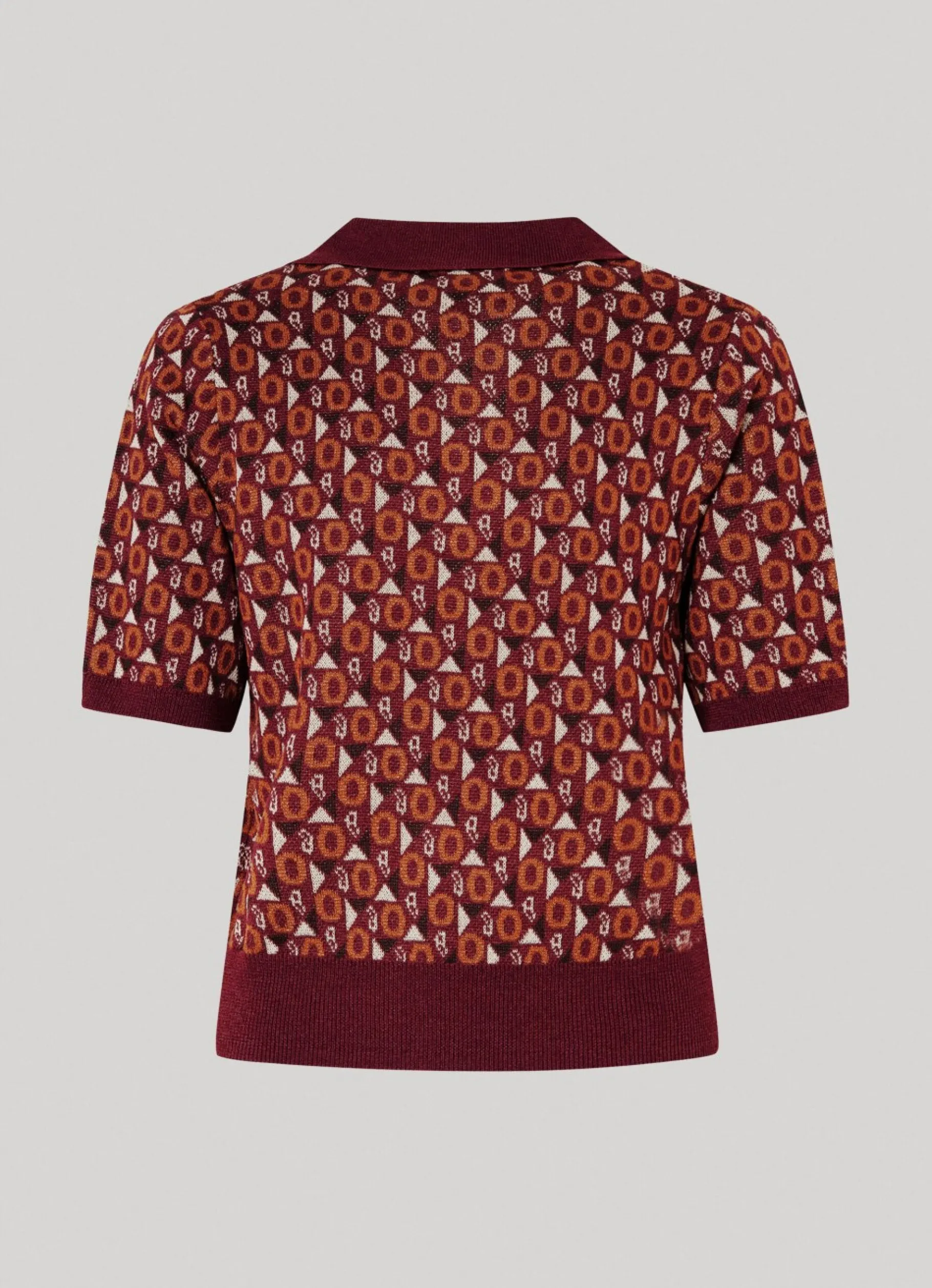Women Pepe Jeans Knit Geometric Print Polo Shirt