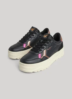 Women Pepe Jeans Kore Poppy Leather Trainers