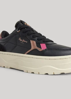 Women Pepe Jeans Kore Poppy Leather Trainers