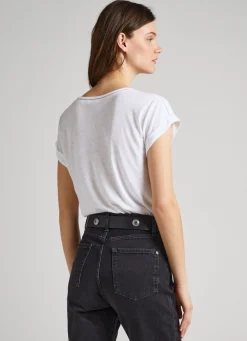 Women Pepe Jeans Lace Detail T-Shirt