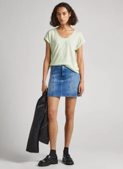 Women Pepe Jeans Lace Detail T-Shirt