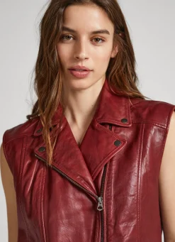 Women Pepe Jeans Lamb Leather Vest