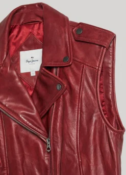 Women Pepe Jeans Lamb Leather Vest