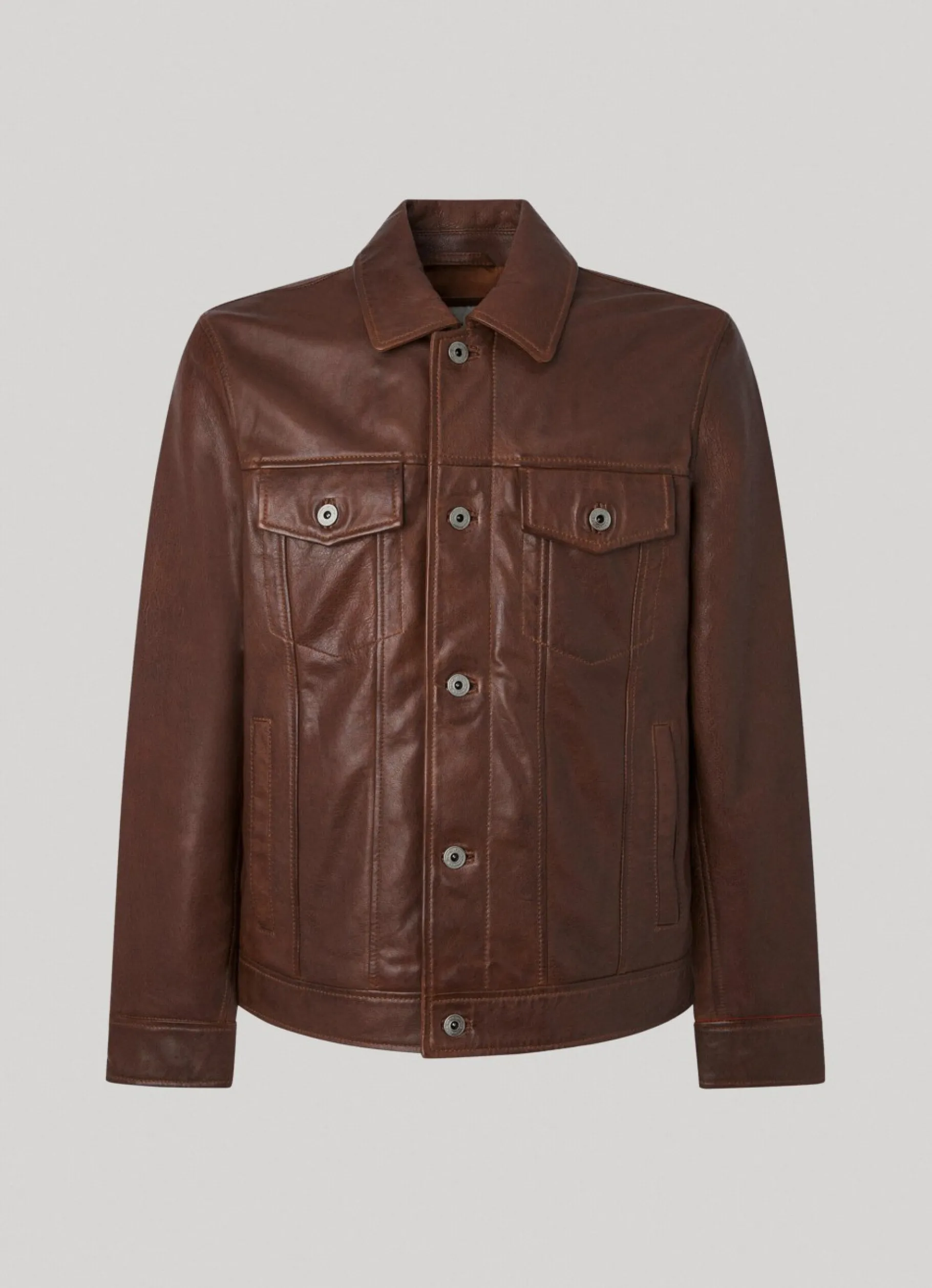 Men Pepe Jeans Lambskin Leather Jacket