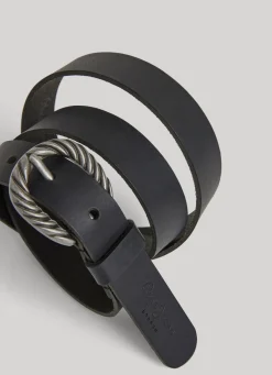 Women Pepe Jeans Leather Belt With Metal Buckle