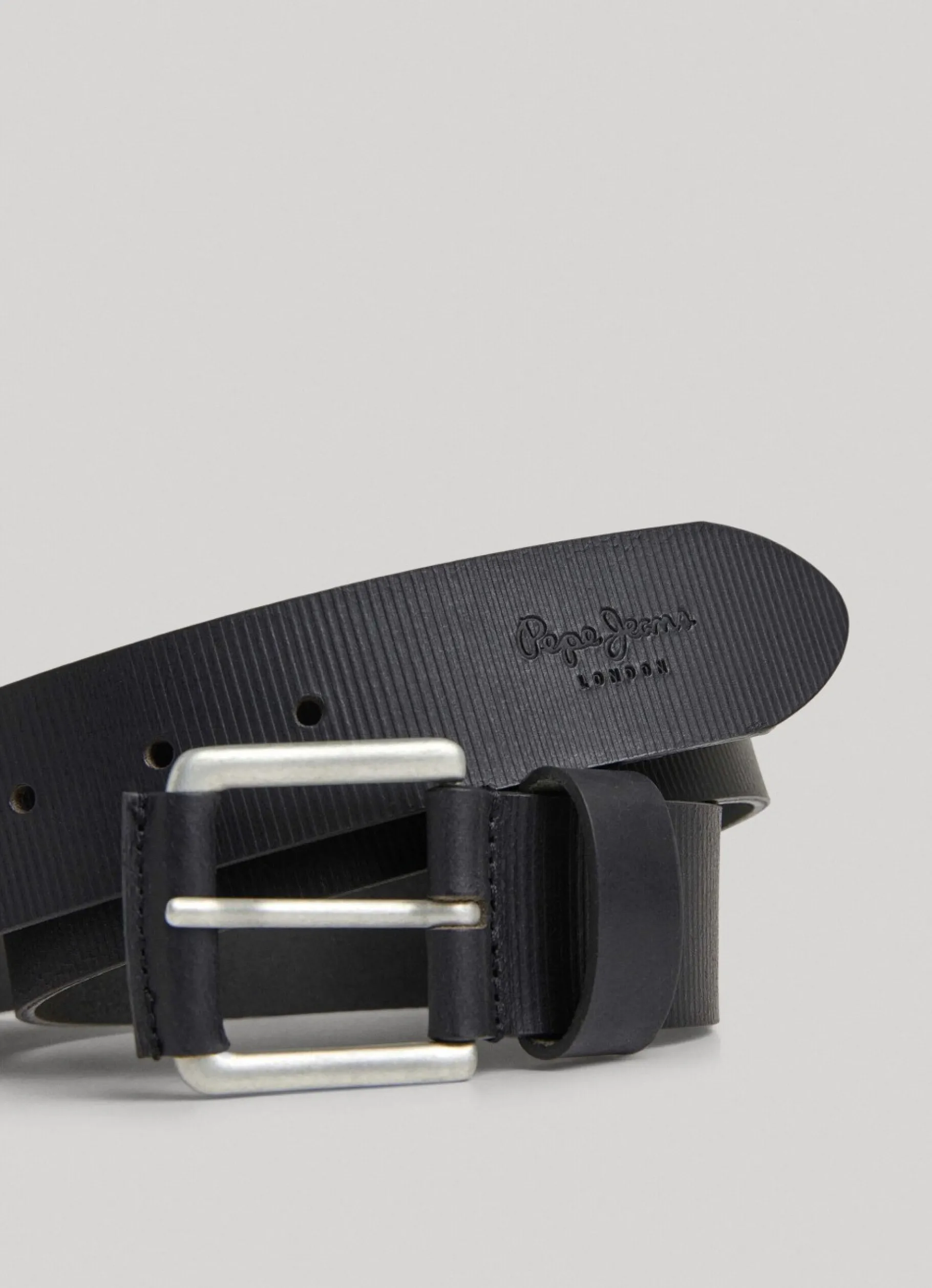 Men Pepe Jeans Leather Belt With Square Buckle