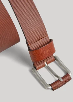 Men Pepe Jeans Leather Belt With Square Buckle