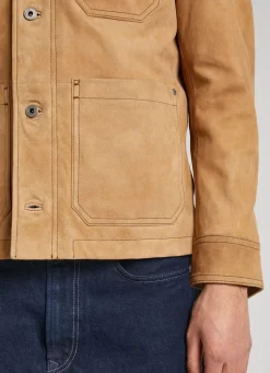 Men Pepe Jeans Leather Carpenter Jacket