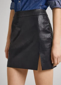 Women Pepe Jeans Leather-Effect Skirt