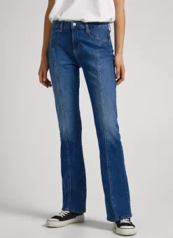 Women Pepe Jeans Lennox Flare Fit Mid-Rise Jeans
