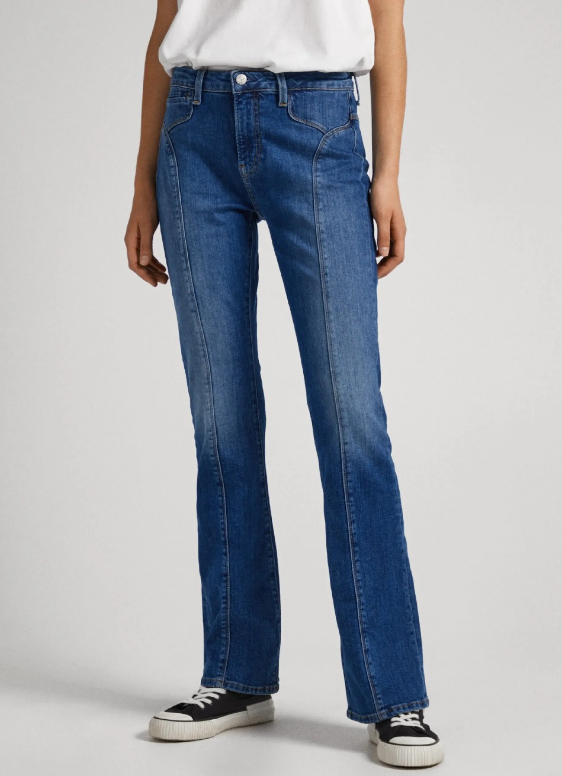 Women Pepe Jeans Lennox Flare Fit Mid-Rise Jeans