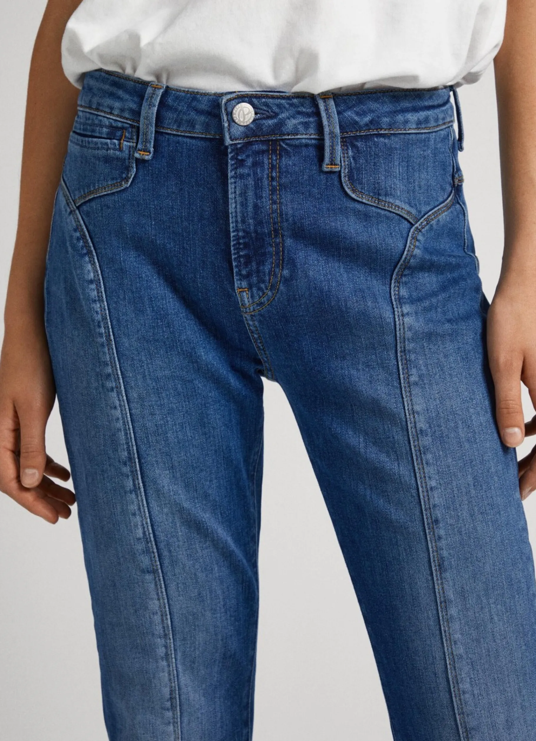 Women Pepe Jeans Lennox Flare Fit Mid-Rise Jeans