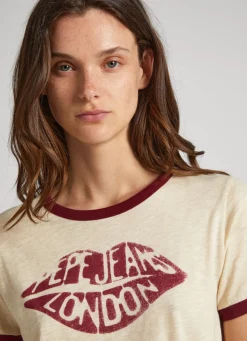 Women Pepe Jeans Lips Print T-Shirt