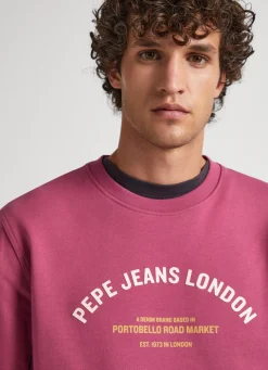 Men Pepe Jeans Logo Print Cotton Sweatshirt