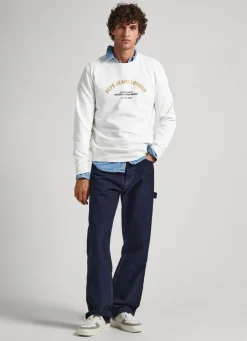 Men Pepe Jeans Logo Print Cotton Sweatshirt