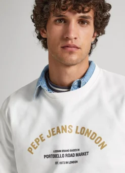 Men Pepe Jeans Logo Print Cotton Sweatshirt