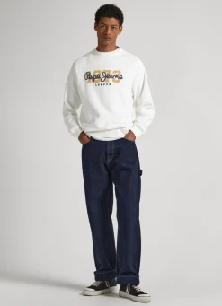 Men Pepe Jeans Logo Print Cotton Sweatshirt