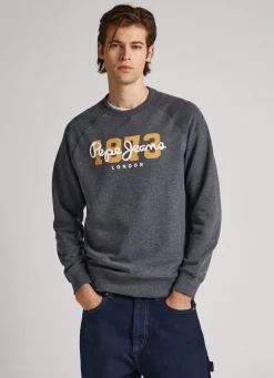 Men Pepe Jeans Logo Print Cotton Sweatshirt
