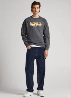 Men Pepe Jeans Logo Print Cotton Sweatshirt