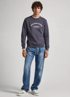 Men Pepe Jeans Logo Print Cotton Sweatshirt