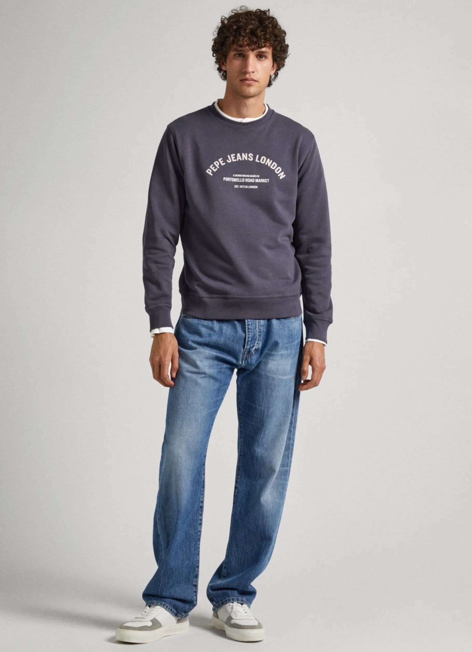 Men Pepe Jeans Logo Print Cotton Sweatshirt